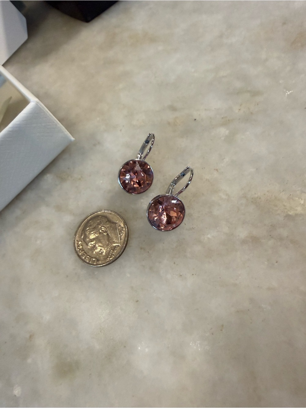 Swarovski mini Bella Blush Pink Crystal Drop Earrings New In Box - Picture 6 of 8